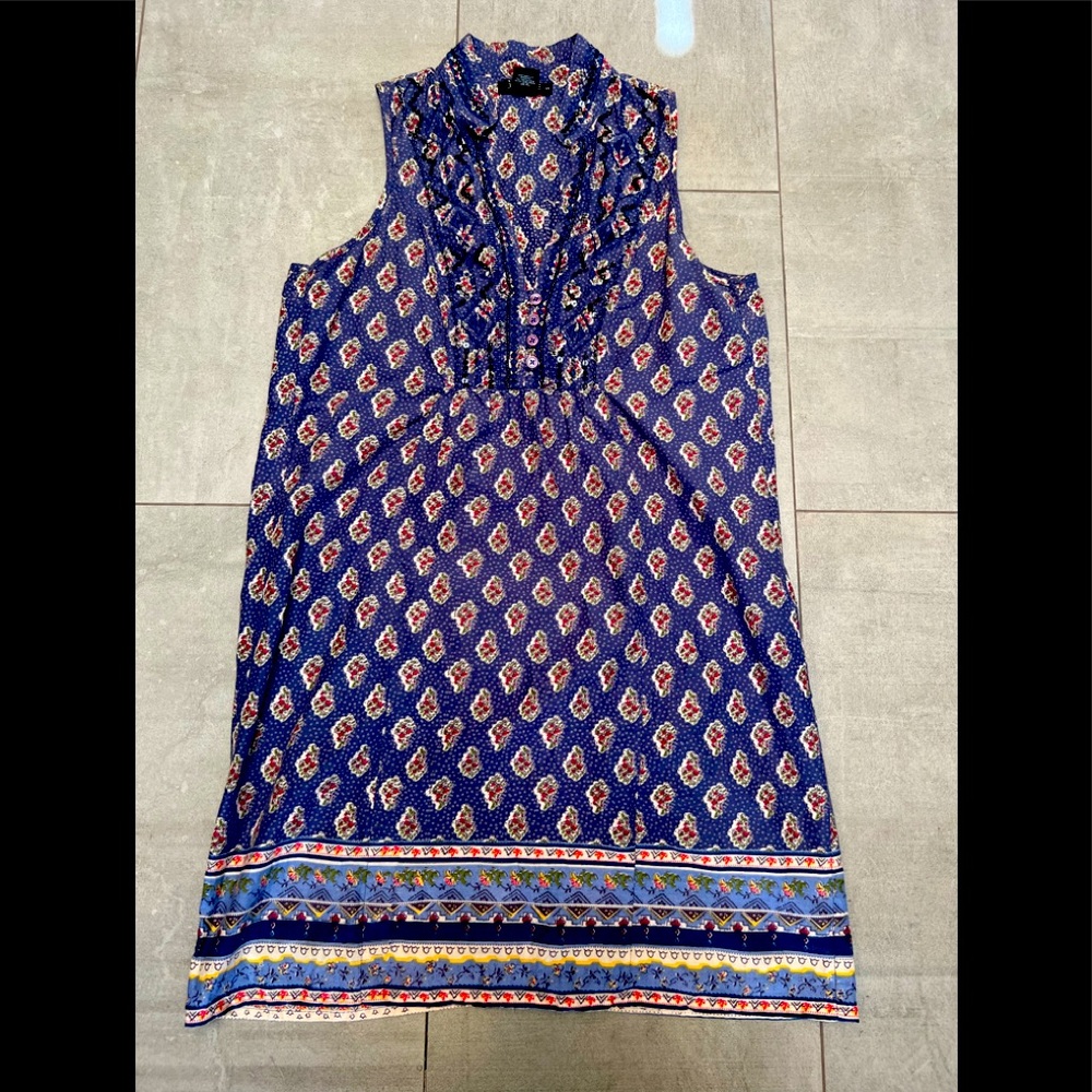 Fun embellished shift dress - pretty blue shade,cotton w beads & great details🌸!